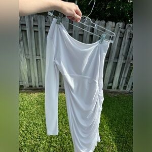 Fashion nova mini dress with ruching! Very flattering